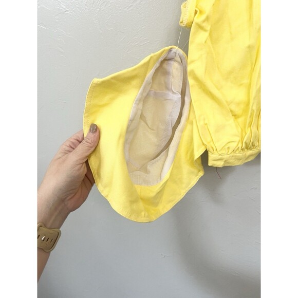 New Vintage baby Bubble Romper Yellow with bow And Matching Hat 6-9 Months - Picture 6 of 8